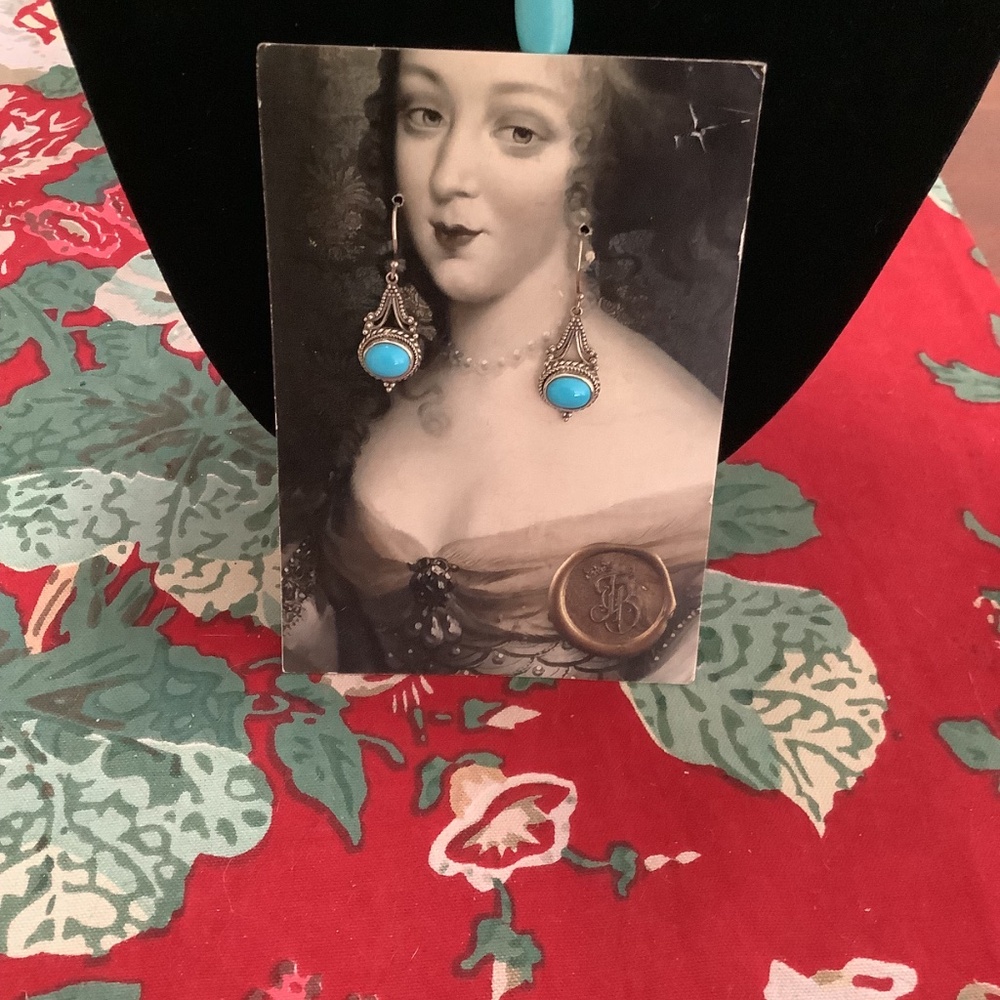Samuel B Sleeping Beauty Turquoise & .925 Sterling Silver Earrings - Picture 4 of 6